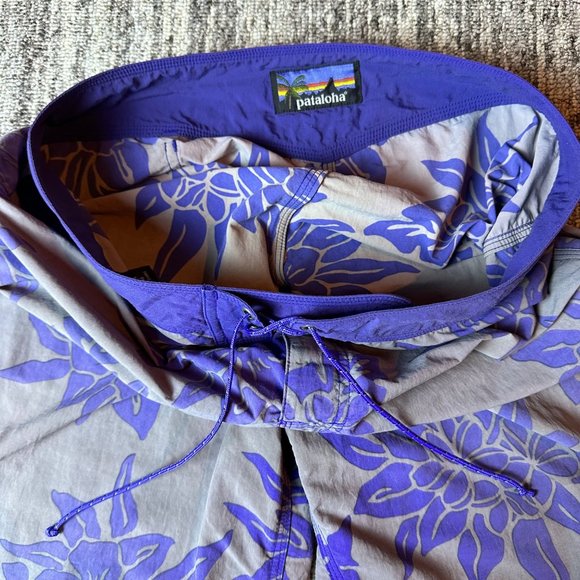 Pataloha Patagonia Tropical Floral Blue Purple Men's Shorts Size 32 Outdoors - Picture 7 of 9